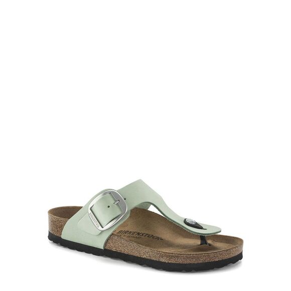 Birkenstock Buckle Leather Flip Flops - Picture 2 of 3